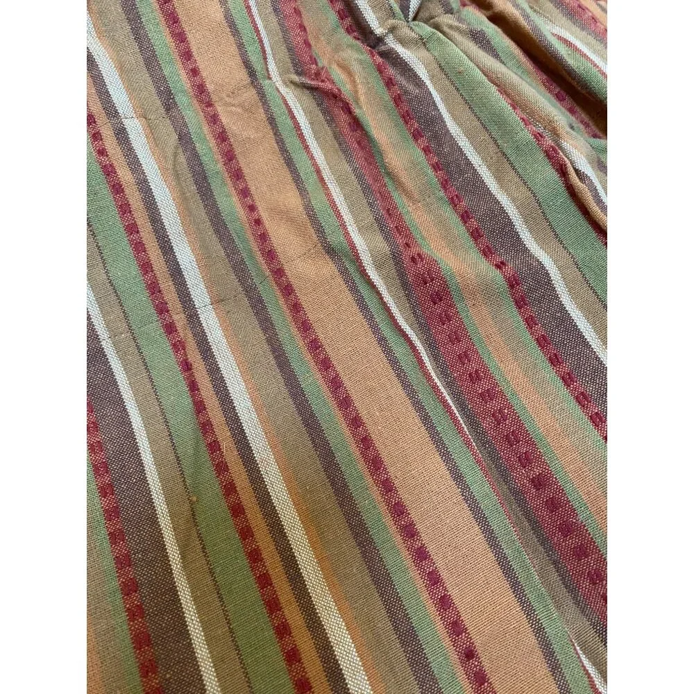 Park B Smith Tuscany striped orange tab top drapery panels cotton embroidered 83